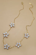 Load image into Gallery viewer, NECKLACE, 18K STAINLESS STEEL TARNISH PEARL FLOWER