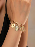 Load image into Gallery viewer, Charm Bracelet, Cross Heart Oval Motifs