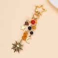Load image into Gallery viewer, KEYCHAIN, STAINLESS CELESTIAL SUN MOON STAR BEADED