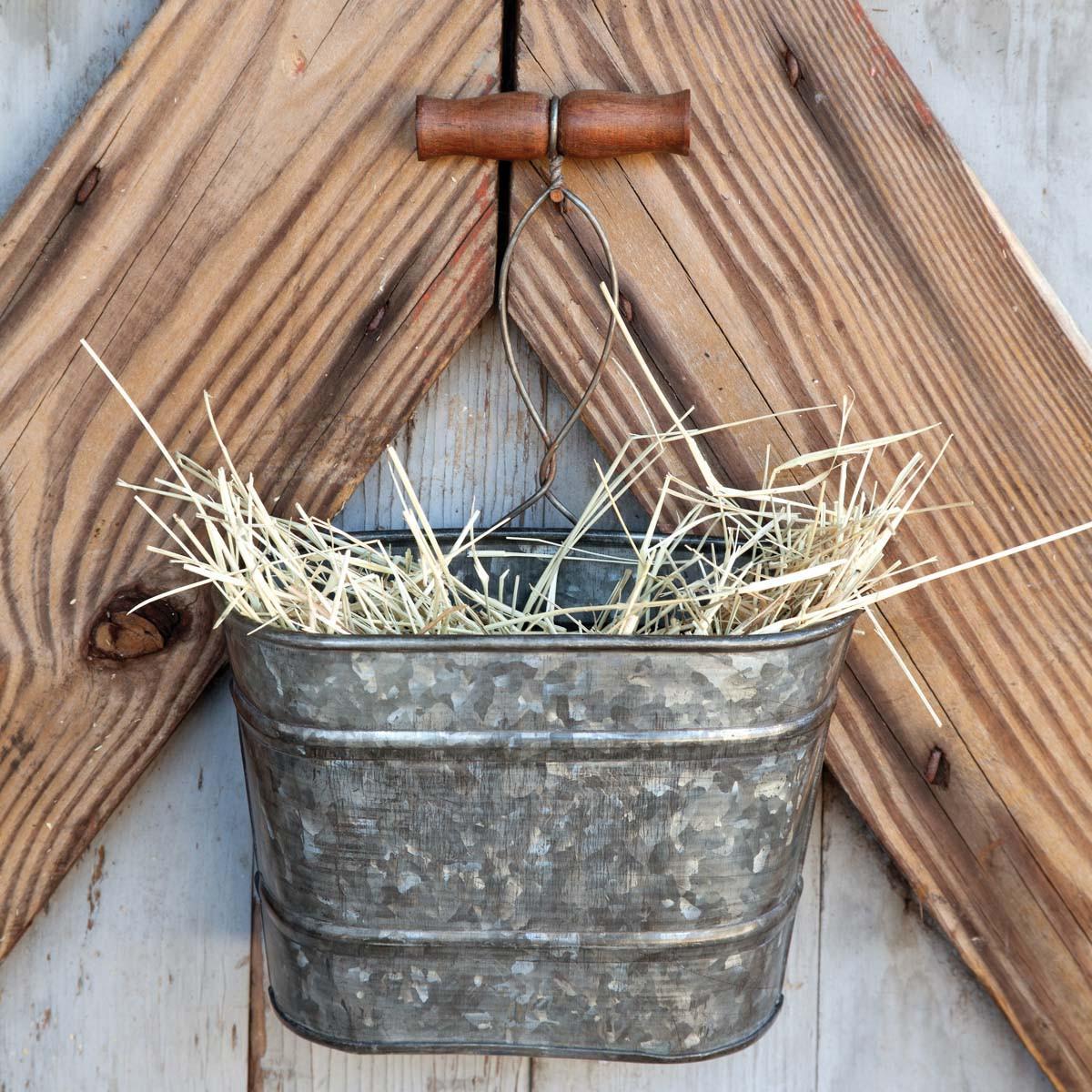 bucket hanging planter Galvanized Hanging Bucket Planter – Honey Locust Farms