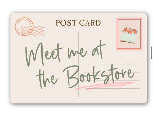 Sticker, Meet Me at the Bookstore Postcard