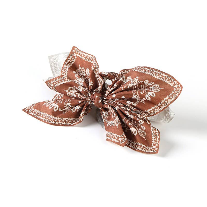 HAIR CLAW CLIPS, PAISLEY BOHO VINTAGE