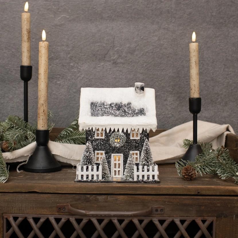 Lighted Christmas Colonial Home