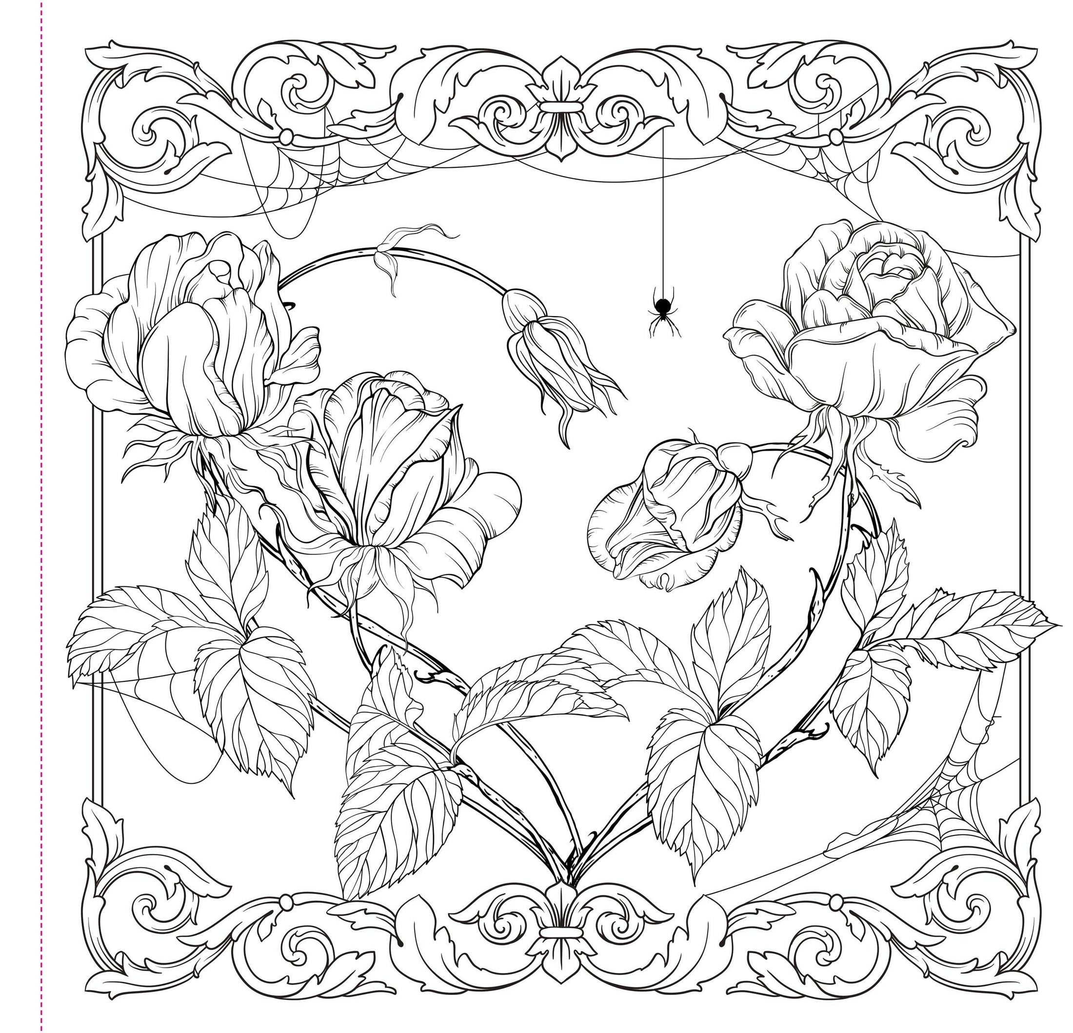 Adult Coloring Book, Goth Garden