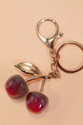 Load image into Gallery viewer, BAG CHARM, SHINY CHERRY DROP WITH LEAF
