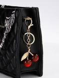 Load image into Gallery viewer, BAG CHARM, SHINY CHERRY DROP WITH LEAF
