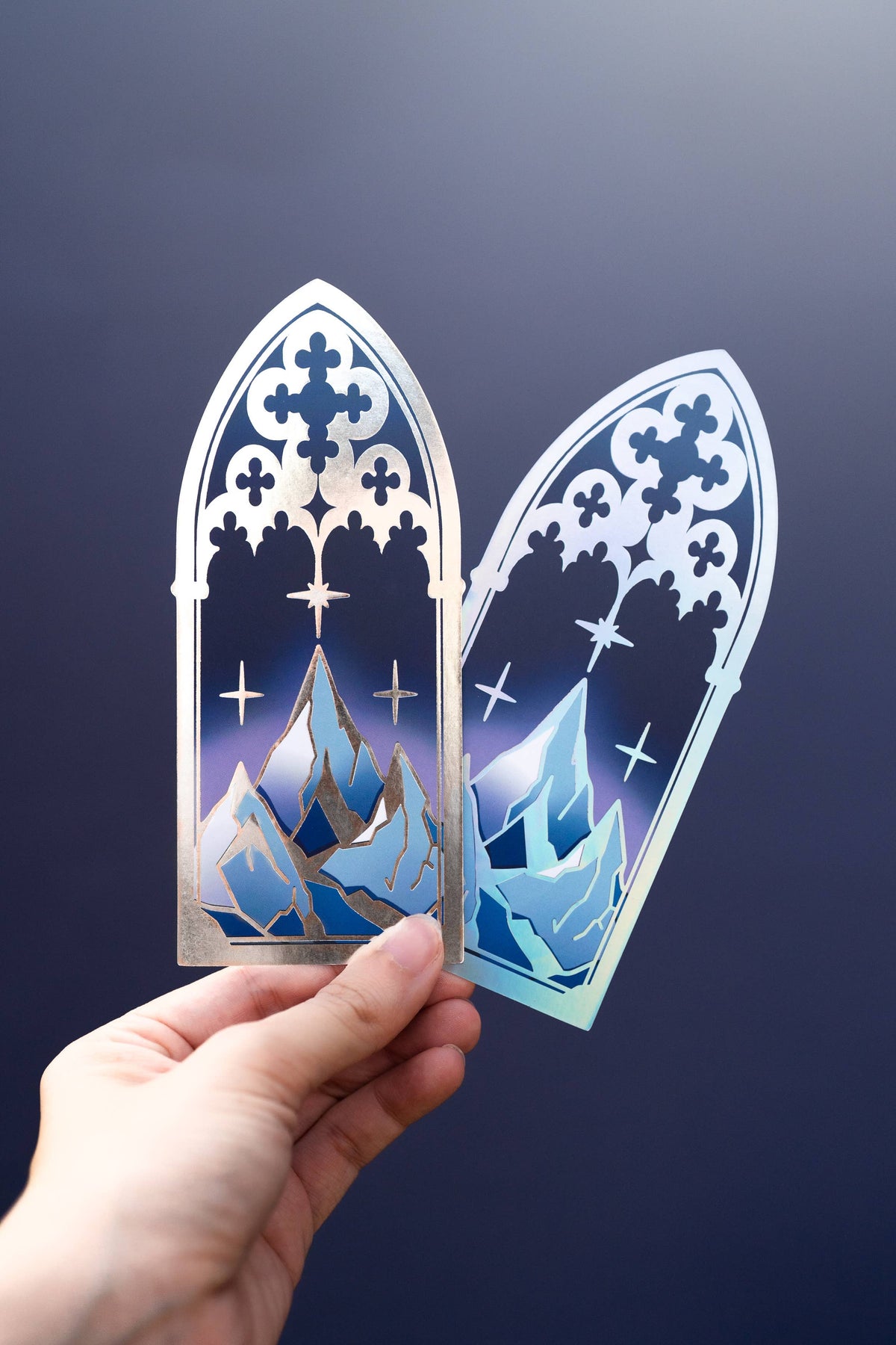 Holographic Gothic Arch Mountain Bookmark Bookish Romantasy