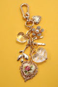 Load image into Gallery viewer, BAG CHARM, PORCELAIN LACE HEART FLORAL
