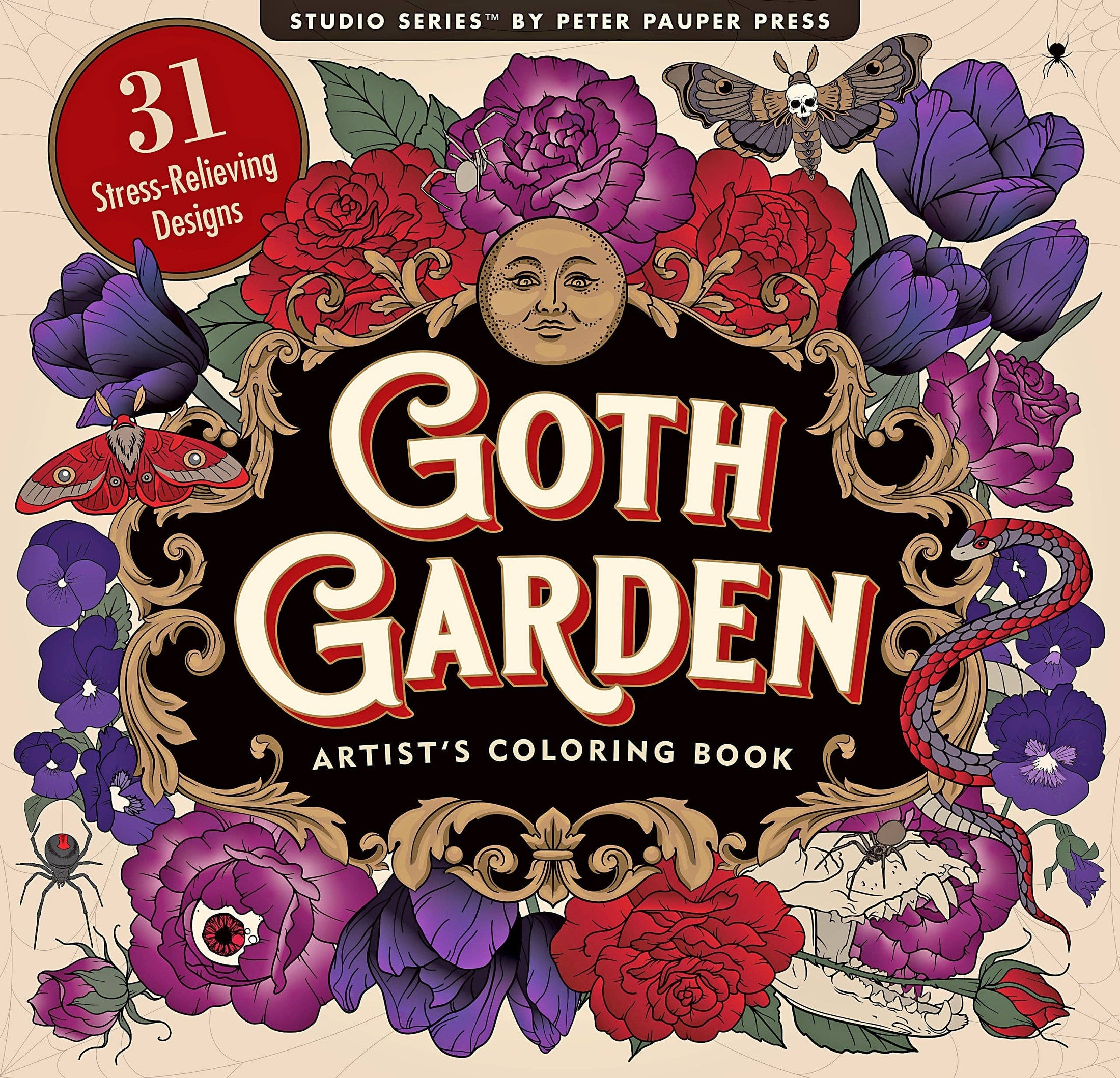 Adult Coloring Book, Goth Garden