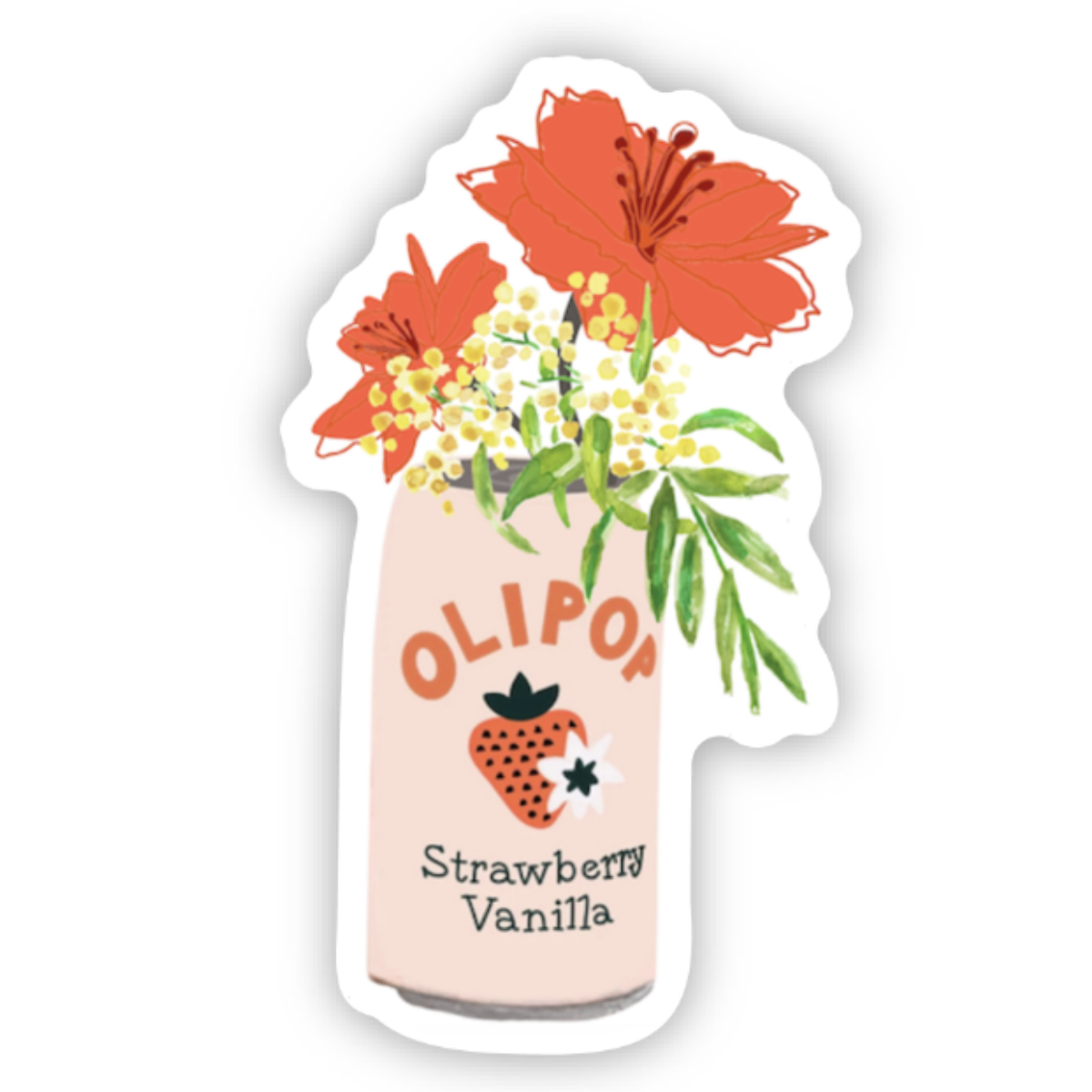 Sticker, Olipop Flower Can