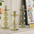 Load image into Gallery viewer, Northern European Style Glass Candle Holder - Pine Green
