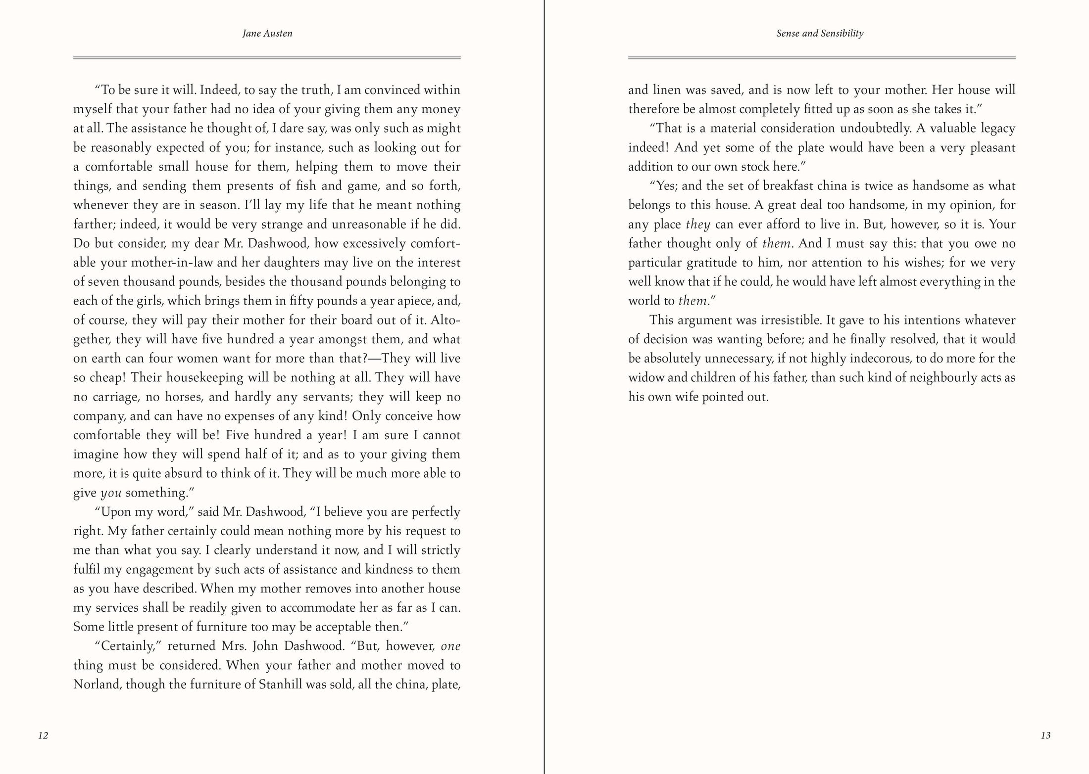 Keepsake Book, Sense and Sensibility