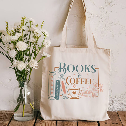 Tote Bag, Coffee and Books