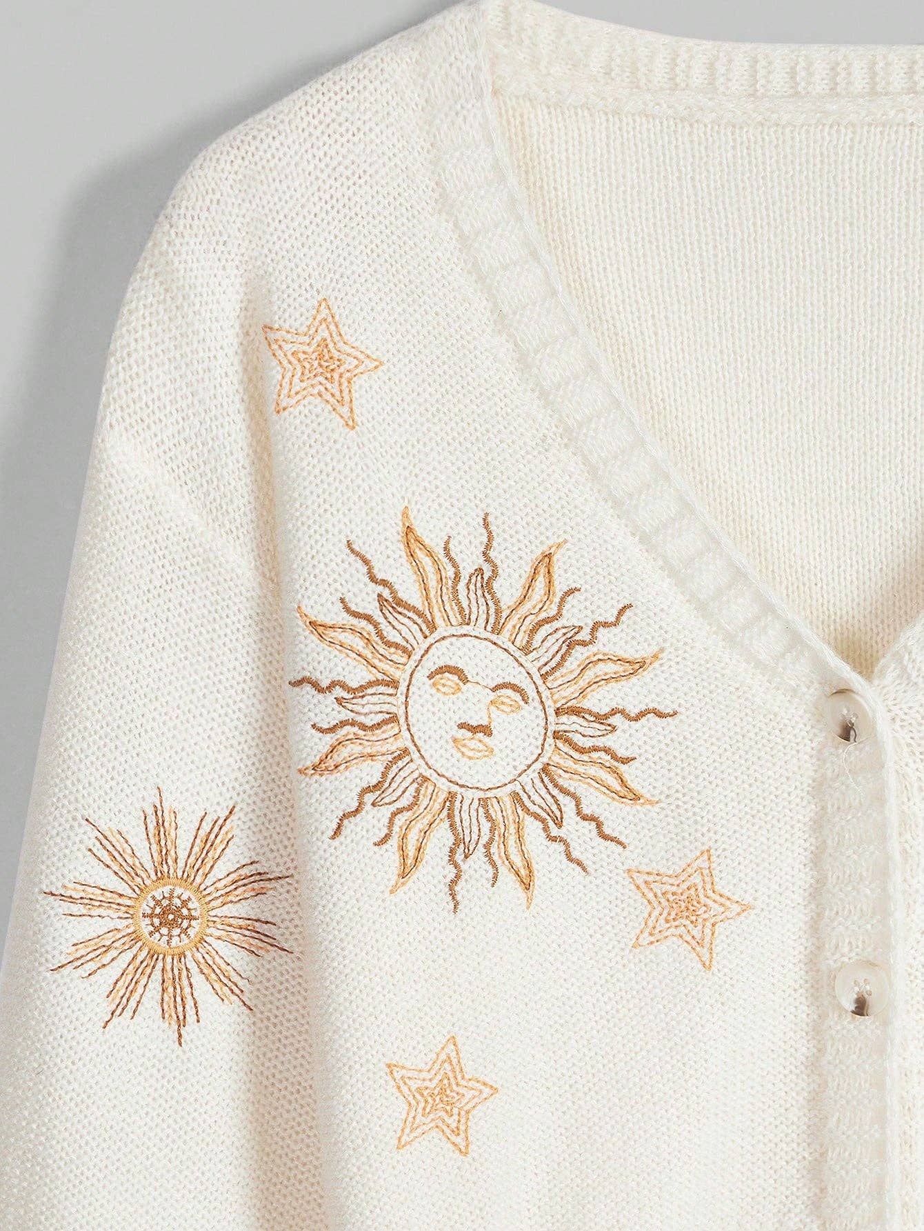 Cardigan, Sunflower V Neck