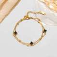 Load image into Gallery viewer, BRACELET, 18K STAINLESS STEEL TARNISH FREE CLOVER
