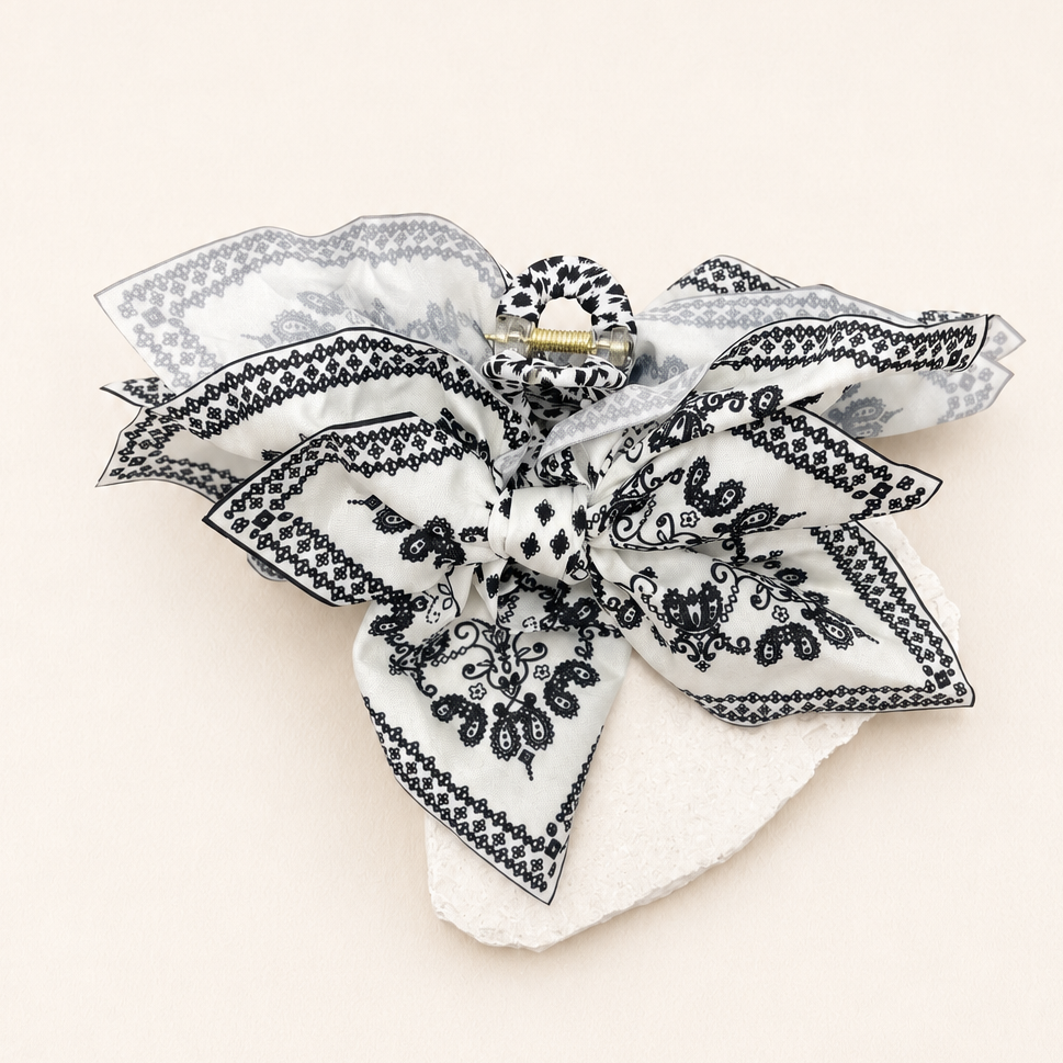 HAIR CLAW CLIPS, PAISLEY BOHO VINTAGE