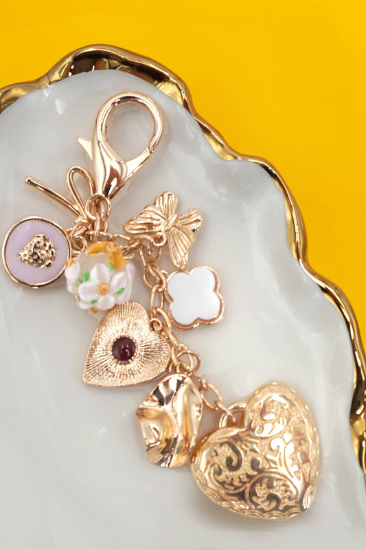 BAG KEY CHARM-HEART BOW BUTTERFLY CLOVER | 80K056