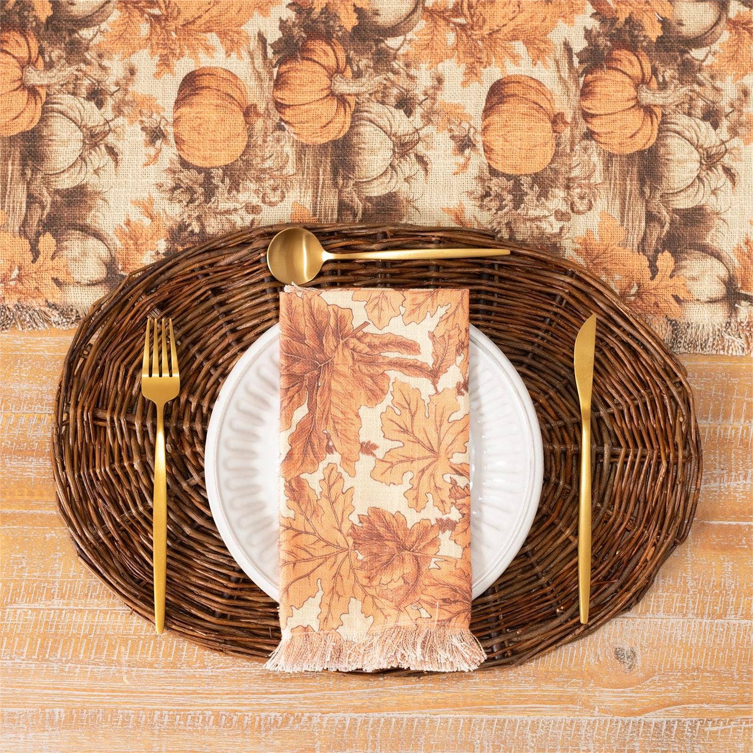 Napkins, Fall Leaf & Pumpkin (Set of 4)