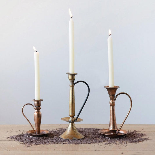 Metal Chamberstick, Copper Finish