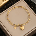 Load image into Gallery viewer, 18K STAINLESS STEEL TARNISH FREE HEART BRACELET | 40B5132
