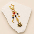 Load image into Gallery viewer, KEYCHAIN, STAINLESS CELESTIAL SUN MOON STAR BEADED
