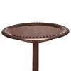 Bronze Pedestal Birdbath w/ Scrollwork Base and Ground Stake