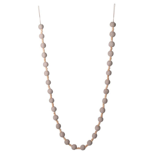 Garland, Wool Felt Ball & Wood Bead