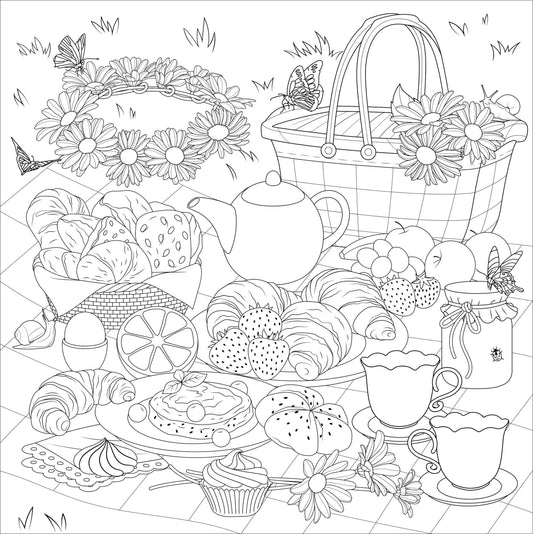 Adult Coloring Book, Cottagecore