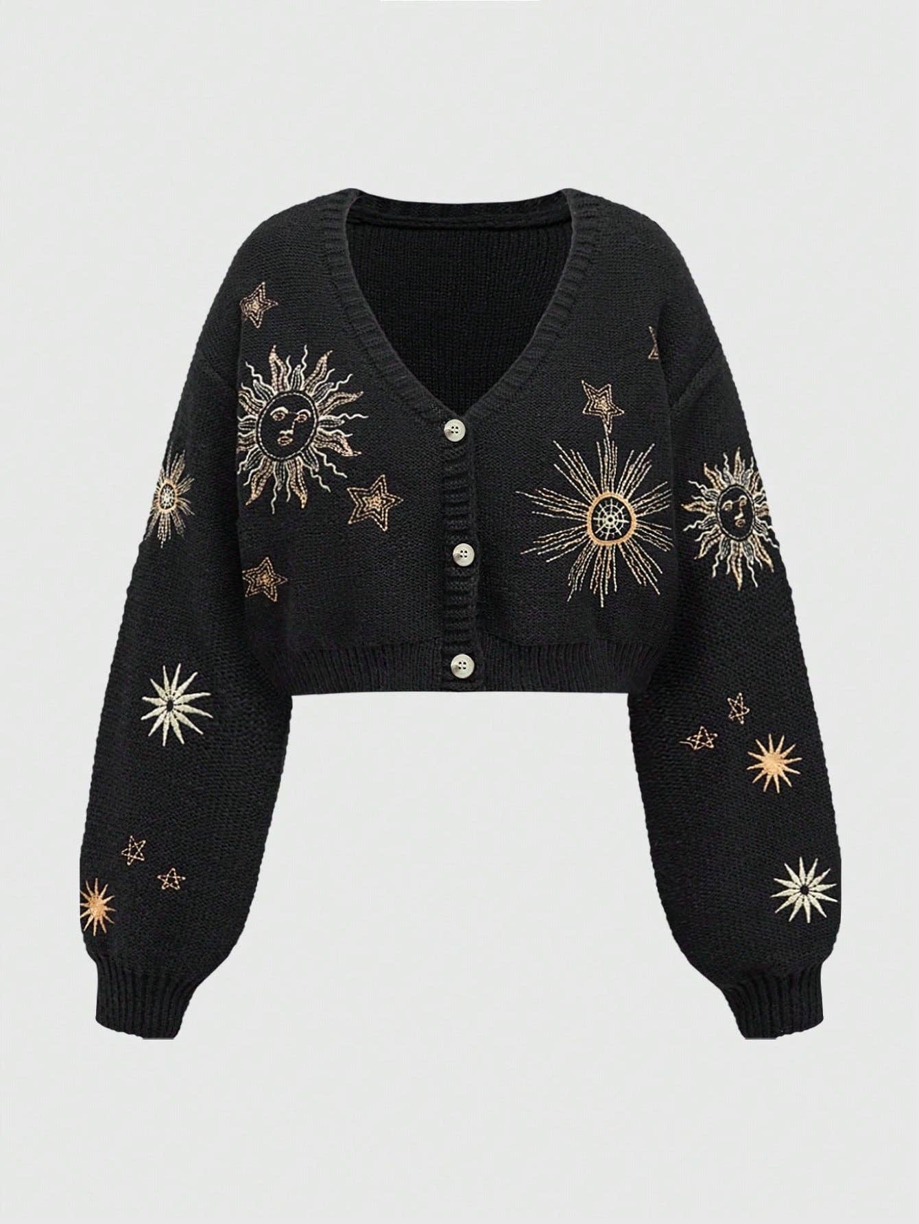 Cardigan, Sunflower V Neck
