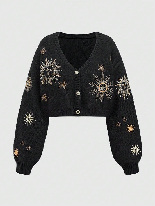 Cardigan, Sunflower V Neck