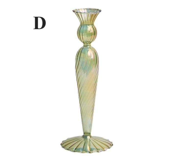 Northern European Style Glass Candle Holder - Pine Green
