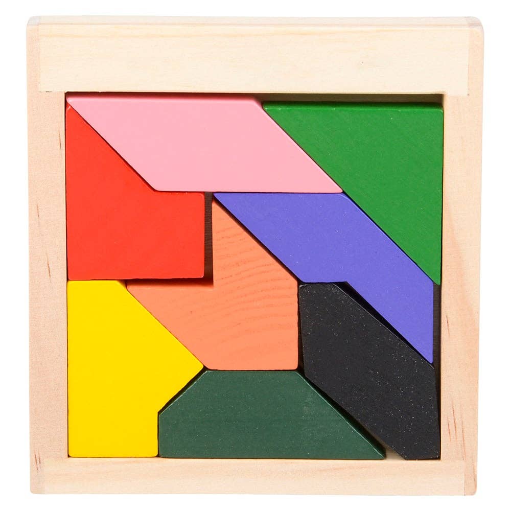Puzzle, 4" Wooden Tangram