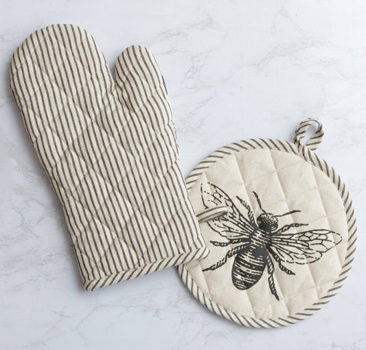 Oven Mitt & Pot Holder Set, Bee