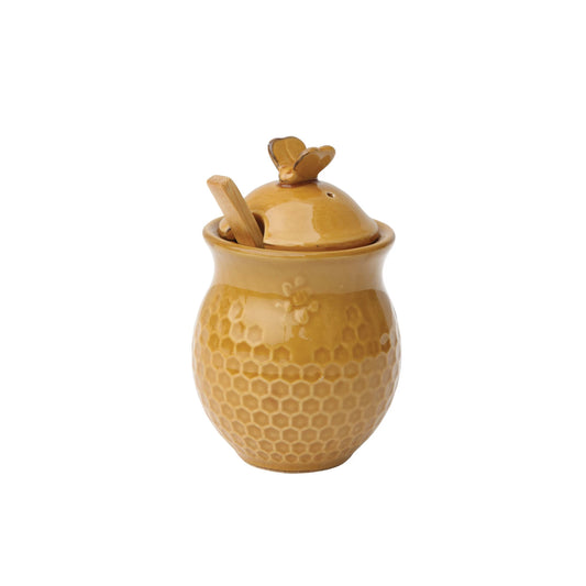 Honey Jar w/ Dipper, Yellow