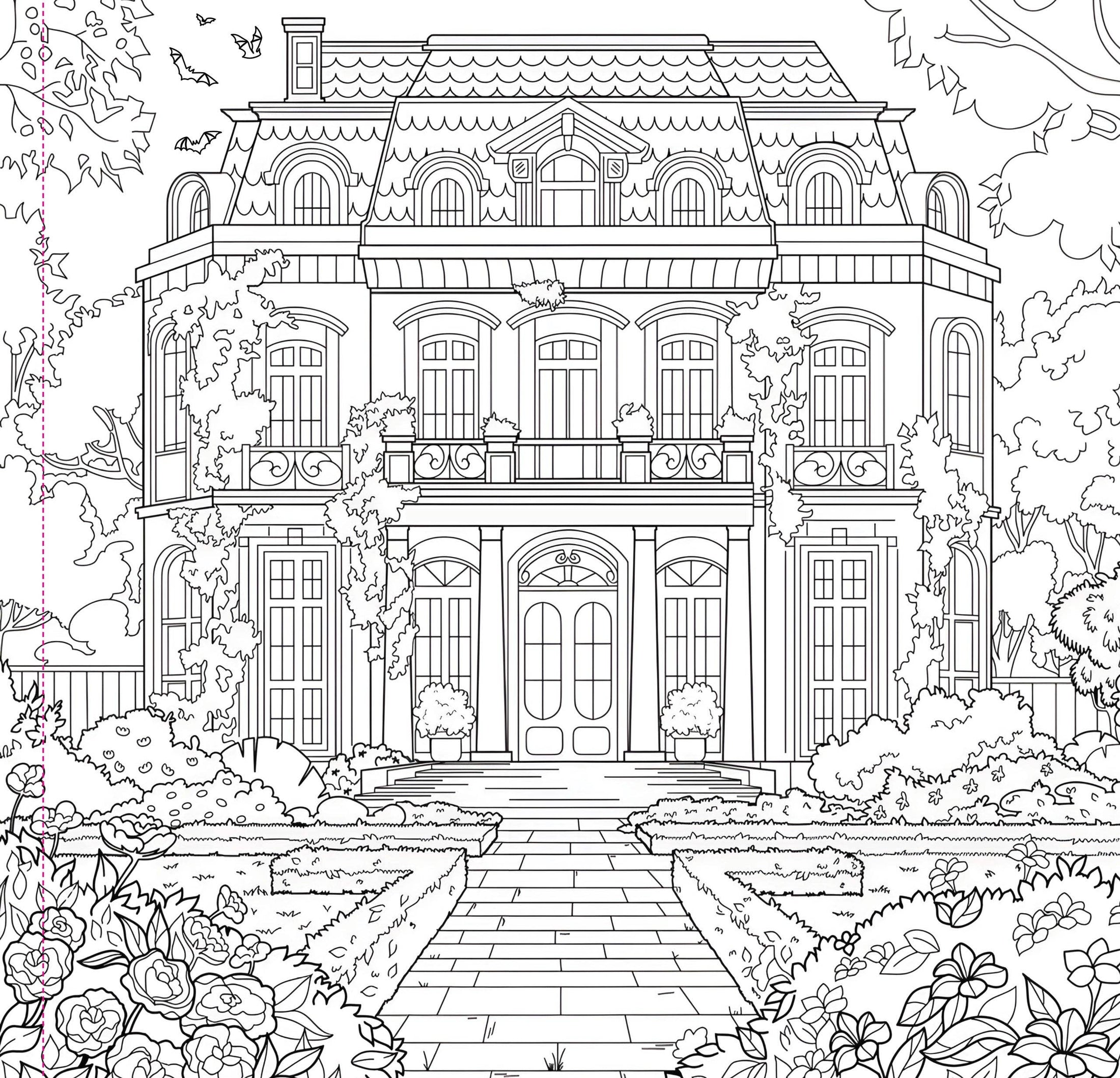 Adult Coloring Book, Goth Garden