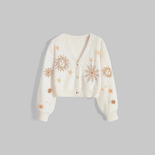 Cardigan, Sunflower V Neck