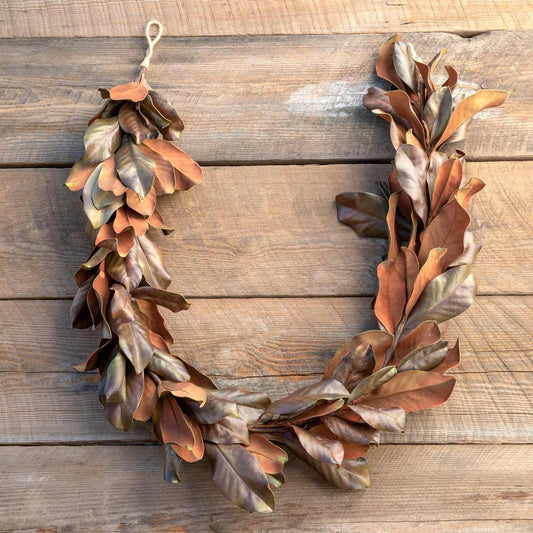 Garland, Bronzed Magnolia Leaf