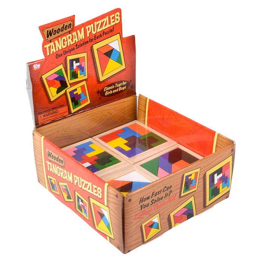 Puzzle, 4" Wooden Tangram