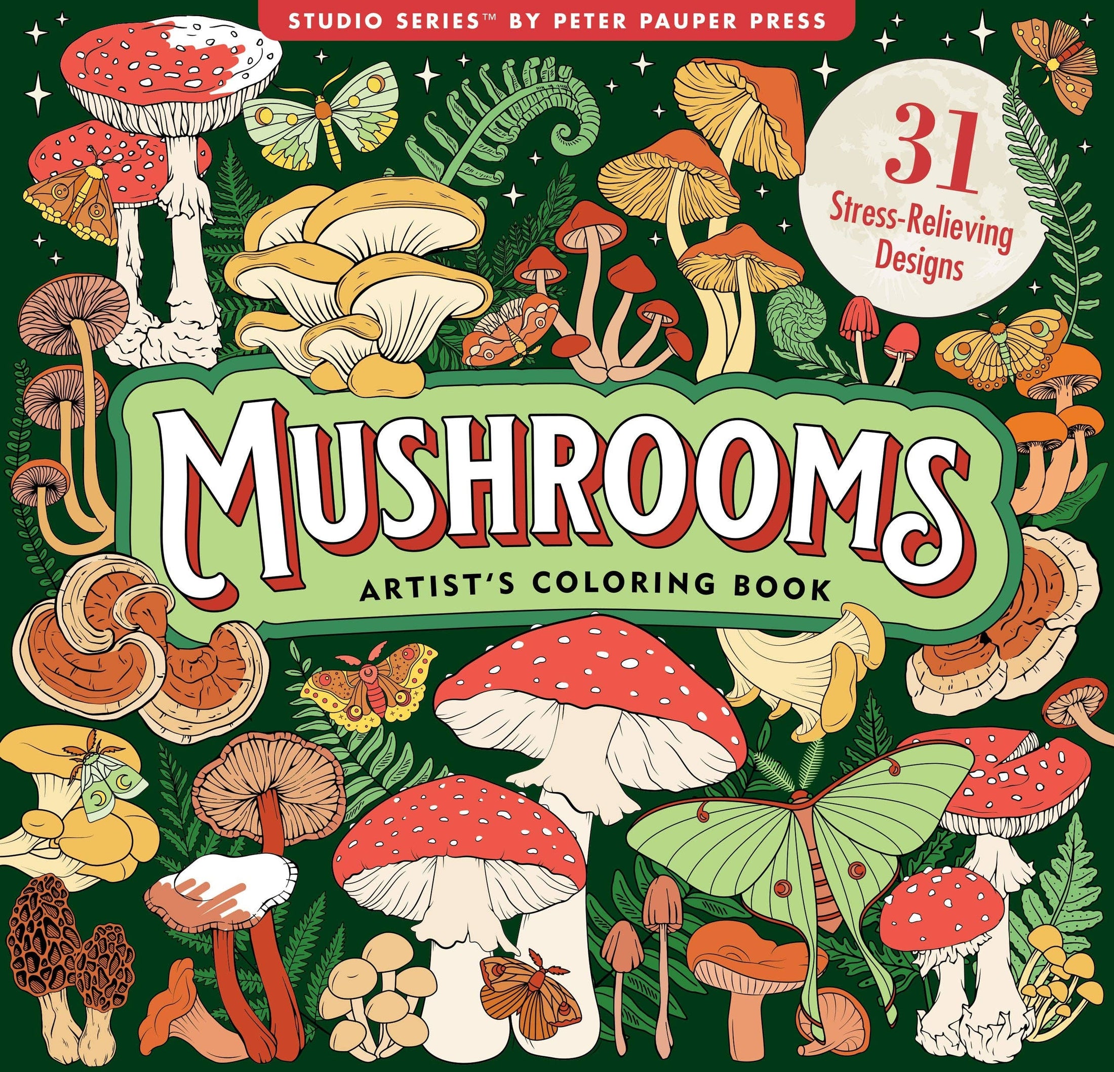 Adult Coloring Book, Mushrooms