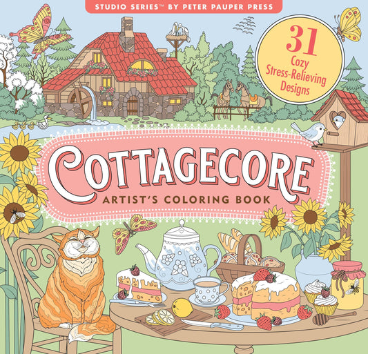 Adult Coloring Book, Cottagecore