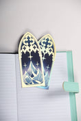 Load image into Gallery viewer, Holographic Gothic Arch Mountain Bookmark Bookish Romantasy
