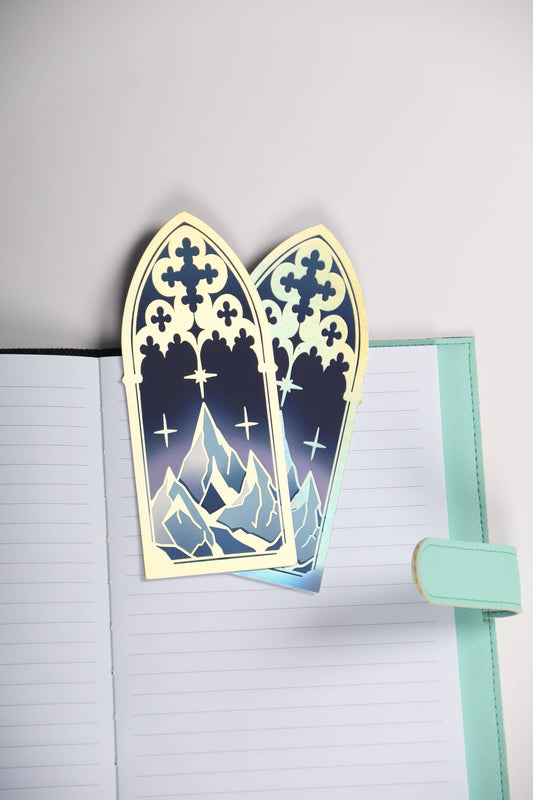 Bookmark, Holographic Gothic Arch Mountain