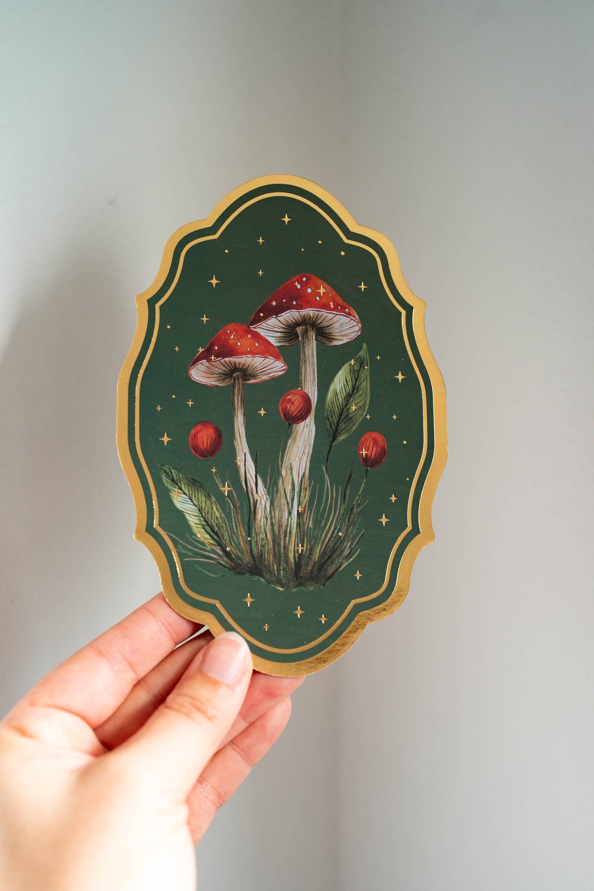 Vintage Mushroom Gold Foil Bookmark | Bookish Romantasy