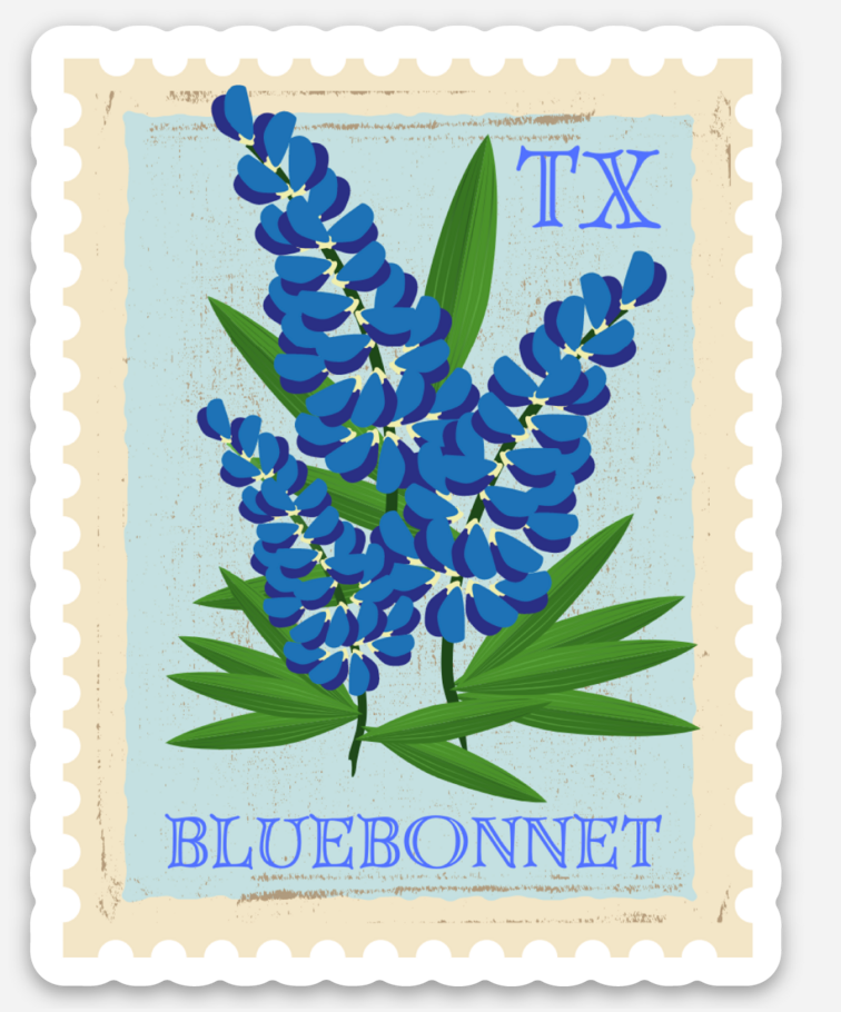 Sticker, Texas Bluebonnet Stamp