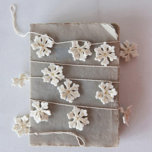 Garland, Wool Felt Snowflake
