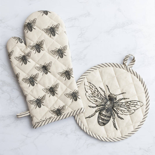Oven Mitt & Pot Holder Set, Bee