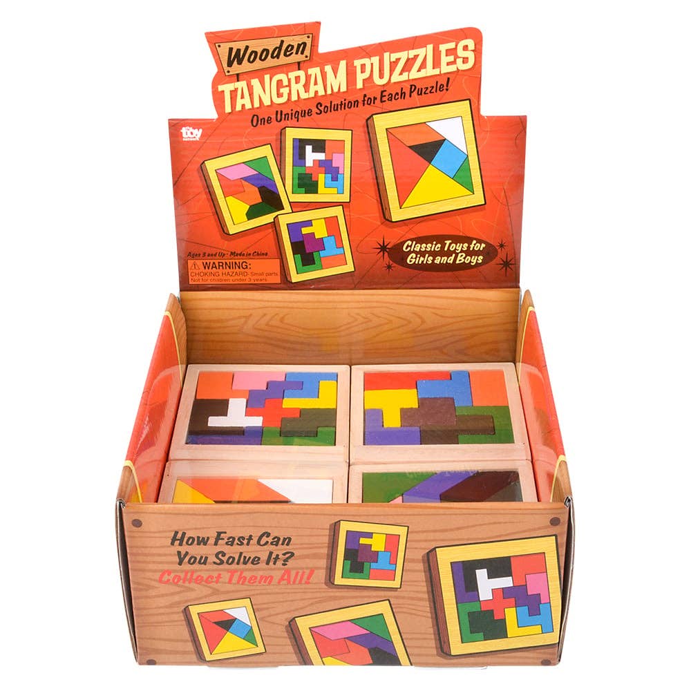 Puzzle, 4" Wooden Tangram