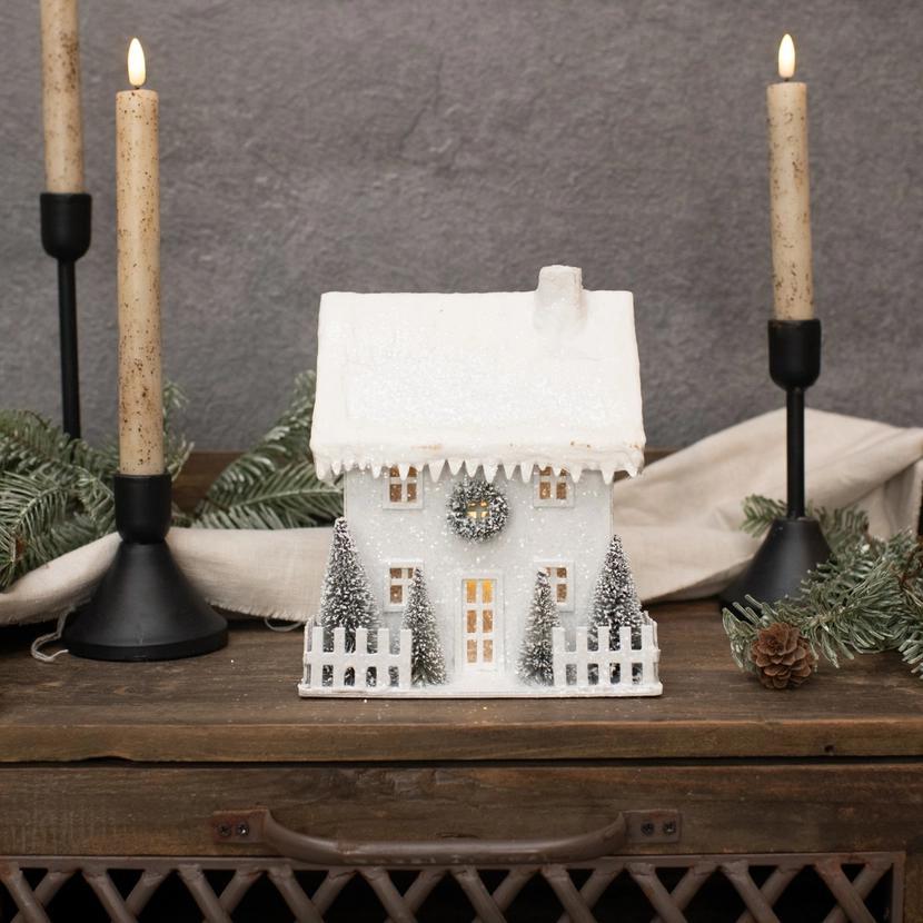 Lighted Christmas Colonial Home