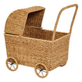 Load image into Gallery viewer, Hand-Woven Bassinet Stroller, Detachable Hood
