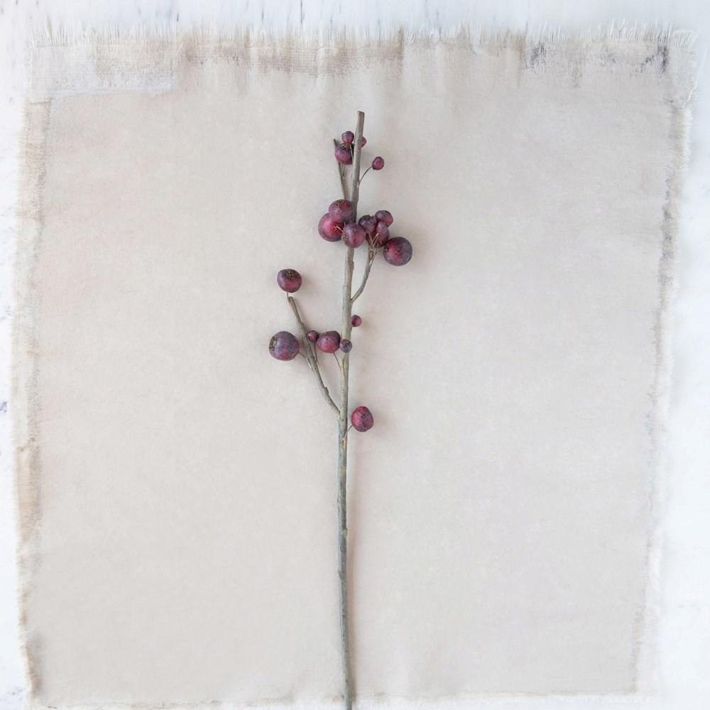 Faux Berry Stem, Cranberry